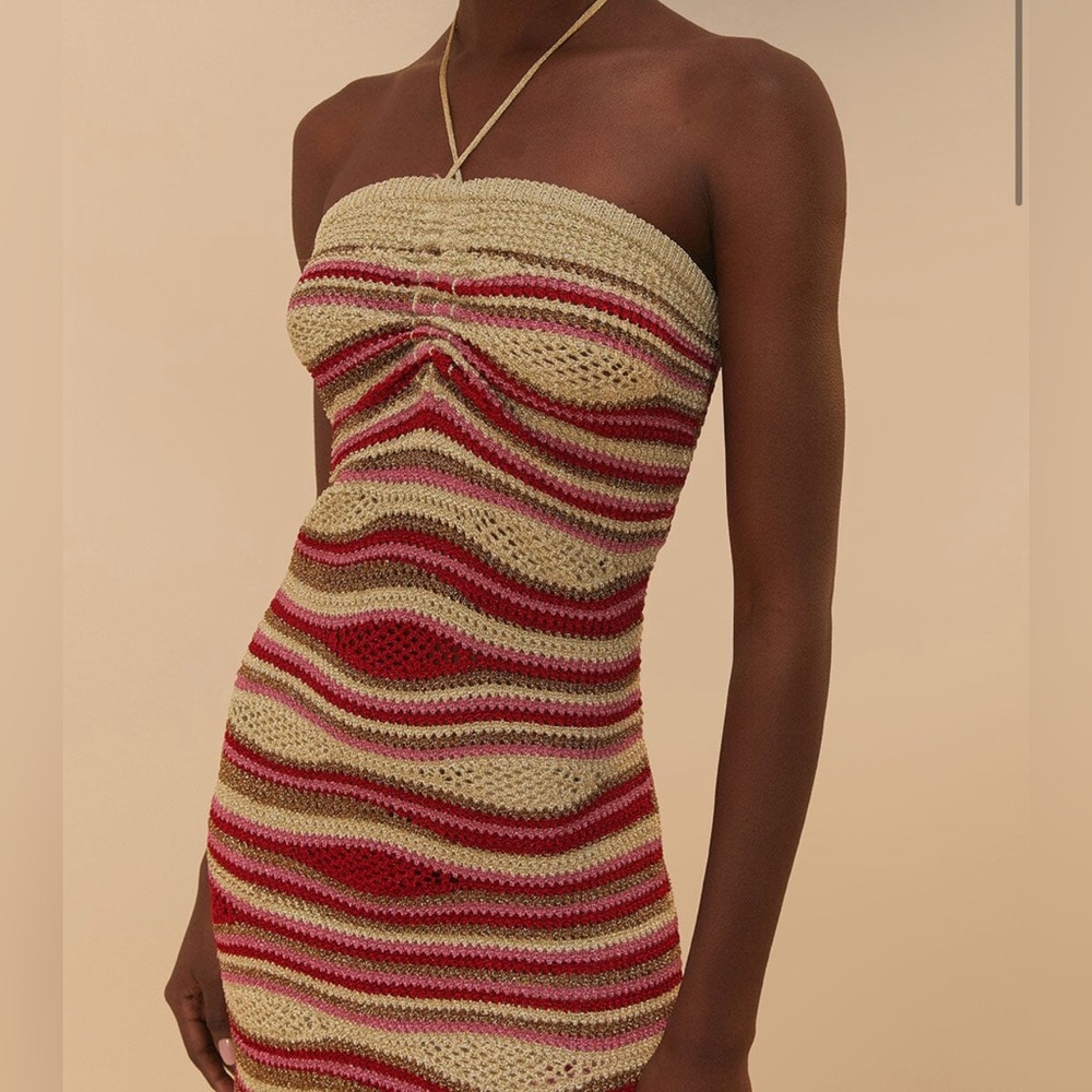 Mixed Waves Sleeveless Knit Mini Dress